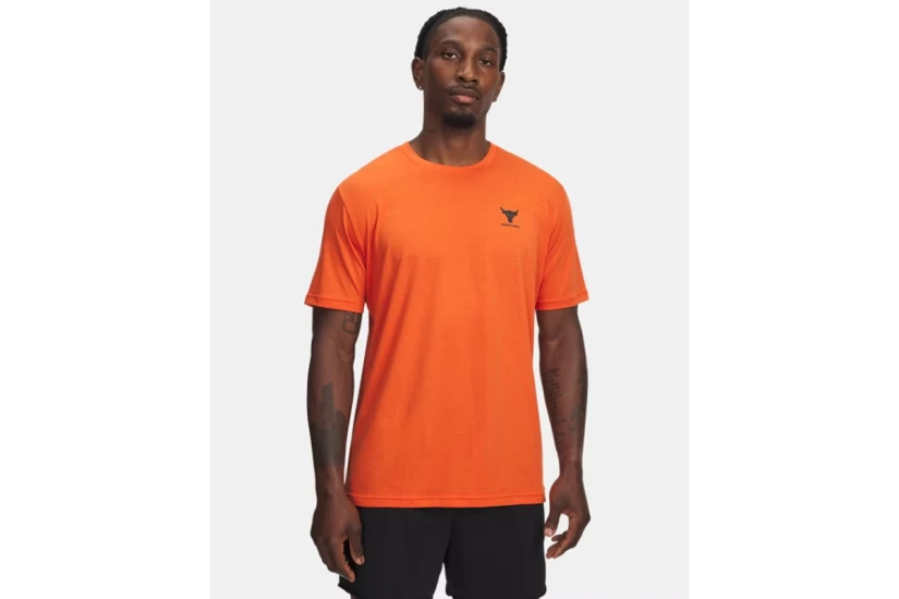 Under Armour Project Rock Branded Ανδρικό Κοντομάνικο T-Shirt Πορτοκαλί