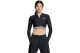 Under Armour Heatgear Rib Γυναικείο Μακρυμάνικο Crop Top Μαύρο