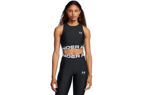 Under Armour Heatgear Rib Crop Top Αμάνικο Γυναικείο (1388694 001)
