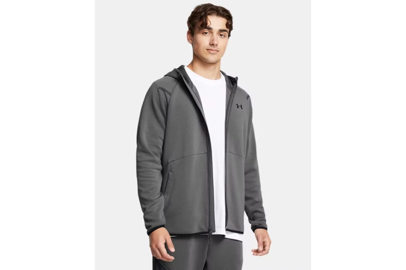 Under Armour Unstoppable Fleece Ανδρική Ζακέτα με Κουκούλα Γκρι Σκούρο