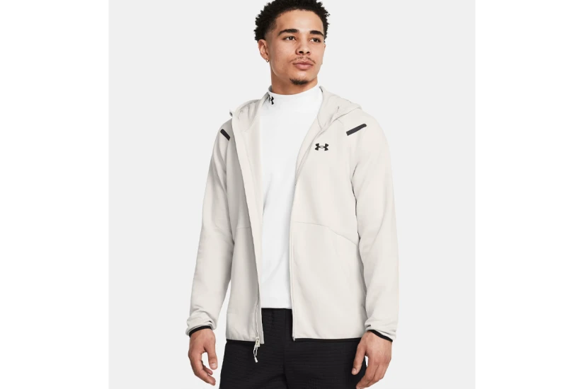 Under Armour Unstoppable Fleece Ανδρική Ζακέτα με Κουκούλα Εκρού