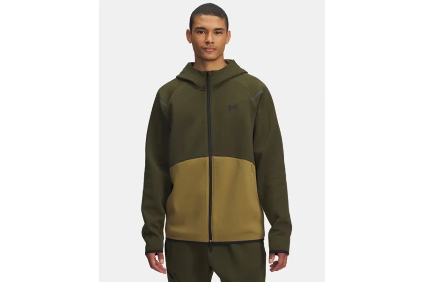 Under Armour Unstoppable Fleece Ανδρική Ζακέτα με Κουκούλα Χακί, Λαδί