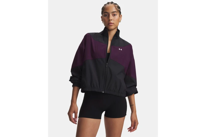 Under Armour Rival Woven Γυναικείο Ελαφρύ Μπουφάν Μαύρο, Μωβ, Λευκό