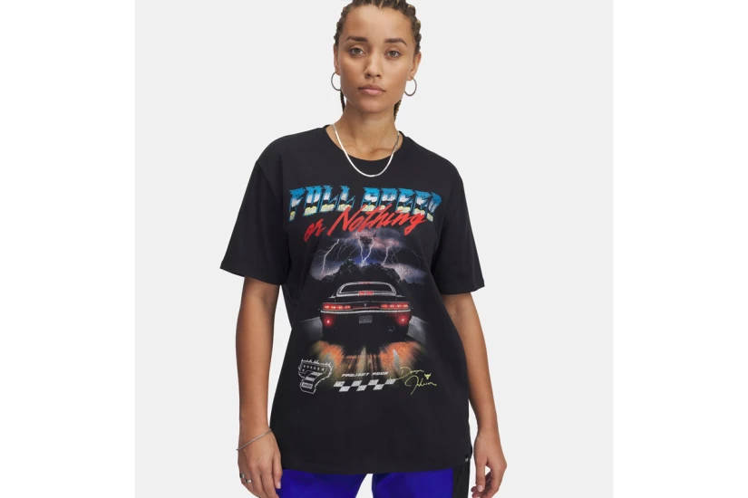 Under Armour Project Rock Campus Γυναικείο Κοντομάνικο T-Shirt Μαύρο