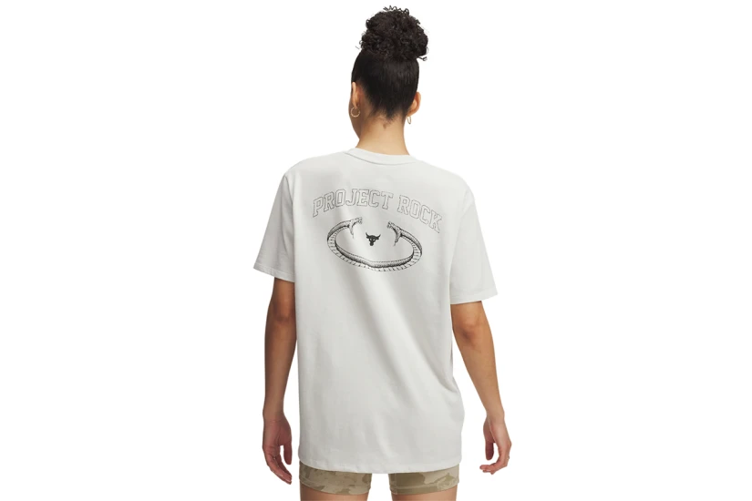 Under Armour Project Rock Campus Γυναικείο Κοντομάνικο T-Shirt Λευκό