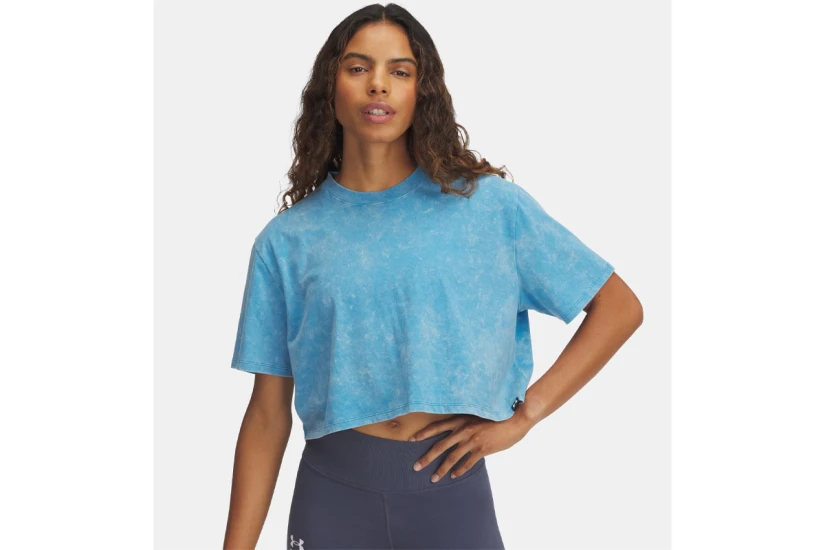 Under Armour Rival Wash Γυναικείο Κοντομάνικο Cropped T-Shirt Γαλάζιο