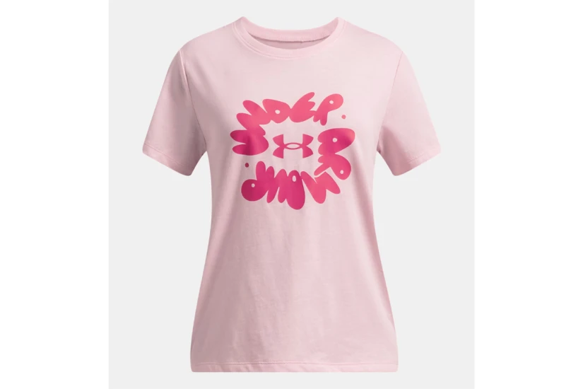 Under Armour Bubble Wordmark Κοντομάνικο T-Shirt Ροζ, Φούξια