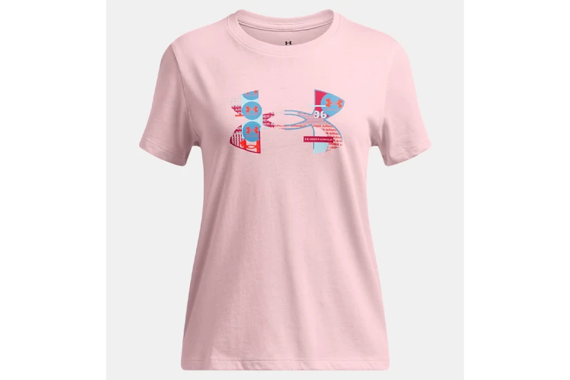 Under Armour Big Logo Ua Fill Παιδικό Κοντομάνικο T-Shirt Ροζ
