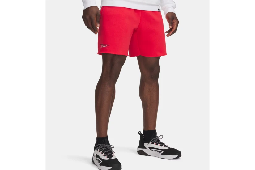 Under Armour Project Rock Icon Fleece Αθλητική Βερμούδα Καρπουζί