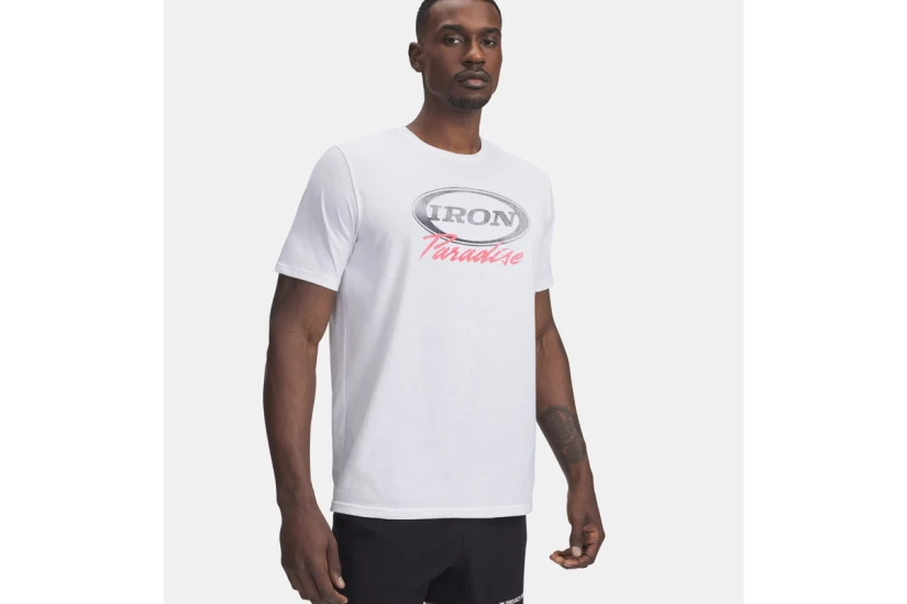 Under Armour Project Rock Iron Ανδρικό Κοντομάνικο T-Shirt Λευκό