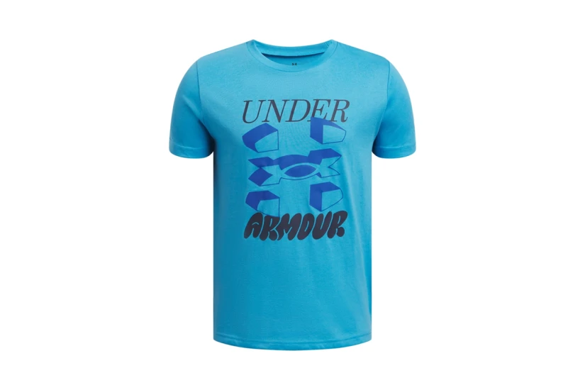Under Armour B Split Big Logo Κοντομάνικο T-Shirt Γαλάζιο