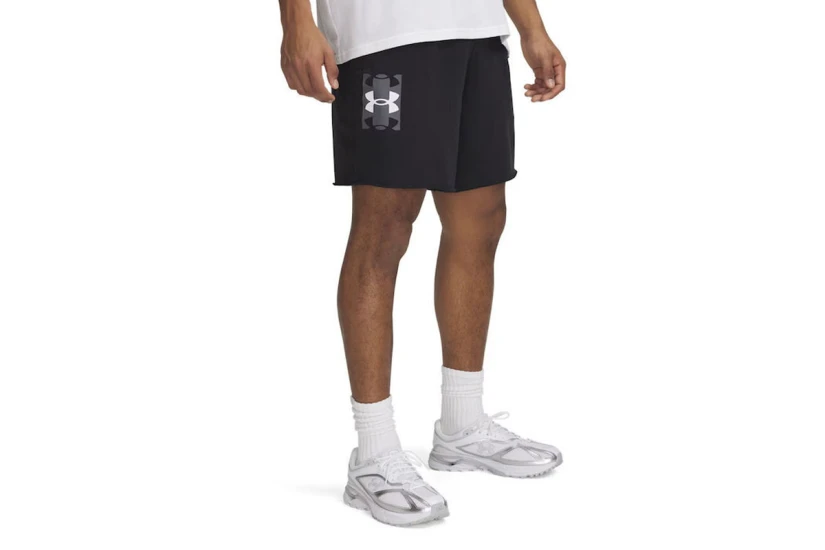 Under Armour Rival Terry Ανδρική Αθλητική Βερμούδα Μαύρη