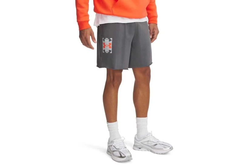 Under Armour Rival Terry Ανδρική Αθλητική Βερμούδα Γκρι