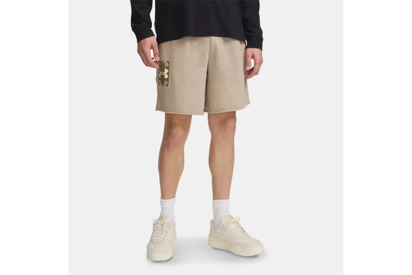 Under Armour Rival Terry Ανδρική Αθλητική Βερμούδα Μπεζ