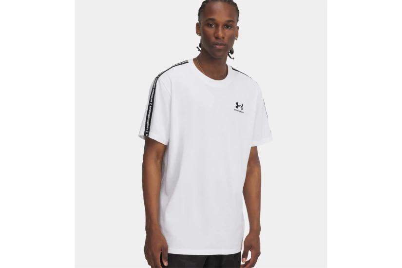 Under Armour Icon Heavyweight Taping Ανδρικό Κοντομάνικο T-Shirt Λευκό