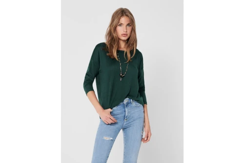 Only Onlelcos 4-5 Solid Top Jrs Μπλούζα Με Λαιμόκοψη (15124402 GREEN GABLES)