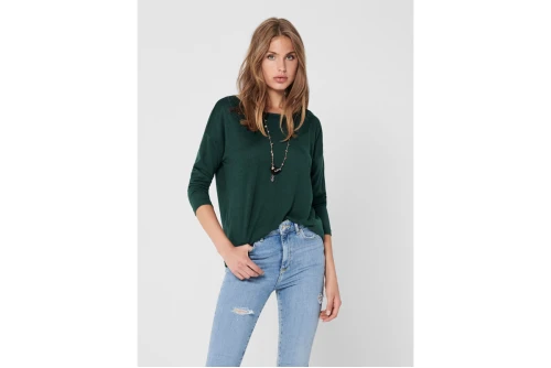 Only Onlelcos 4-5 Solid Top Jrs Μπλούζα Με Λαιμόκοψη (15124402 GREEN GABLES)