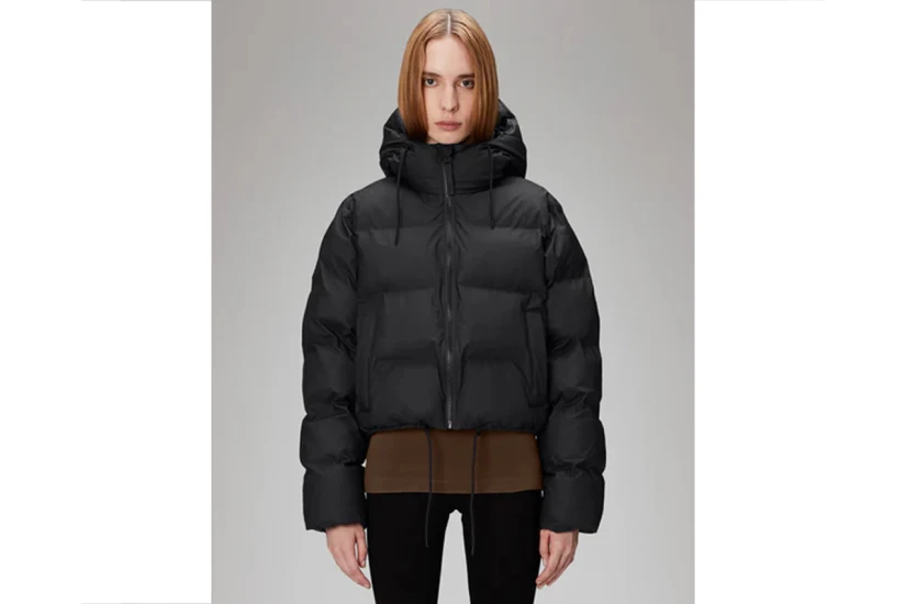 Rains Alta Short Γυναικείο Puffer Μπουφάν με Κουκούλα Μαύρο