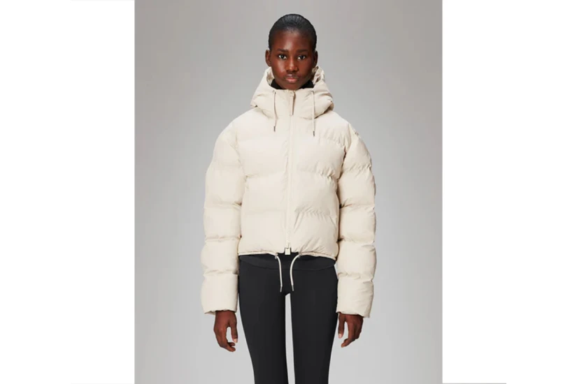 Rains Alta Short Γυναικείο Puffer Μπουφάν με Κουκούλα Μπεζ