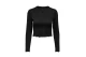 Only Onlkitty L-S Top Cropped Jrs Μπλούζα Με Λαιμόκοψη (15210610 BLACK)