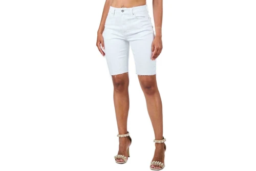 Only Onlemily Hw Long Color Shorts Pnt Βερμούδα Τζιν Γυναικεία (15211263 WHITE)