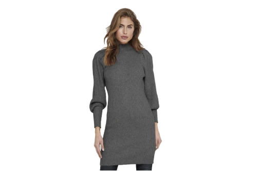 Only Onlkatia L-S Dress Knt Noos Φόρεμα Mini Γυναικείο (15232502 DARK GREY MELANGE)