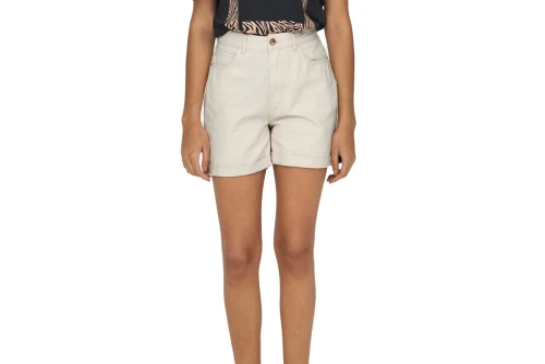 Only Onlvega-Darsy Hw Mom Shorts Col Pnt Σορτς Τζιν Γυναικείο (15255951 WHITECAP GRAY)