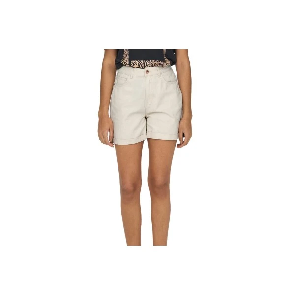 Only Onlvega-Darsy Hw Mom Shorts Col Pnt Σορτς Τζιν Γυναικείο (15255951 WHITECAP GRAY)