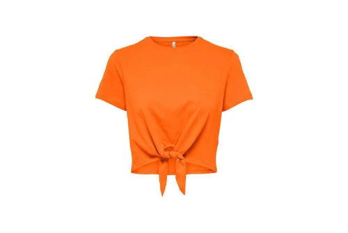 Only Onlmay S-S Short Knot Top Box Jrs Top Κοντομάνικο Γυναικείο (15257467 ORANGE PEEL)