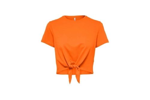 Only Onlmay S-S Short Knot Top Box Jrs Top Κοντομάνικο Γυναικείο (15257467 ORANGE PEEL)