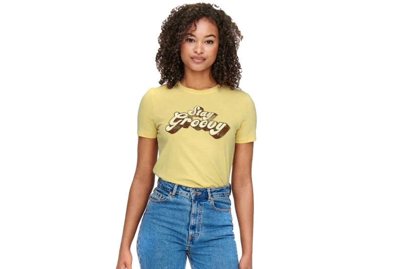 Only Onlcollie Reg Ss Cool Top Box Jrs T-Shirt (15259177 STRAW)