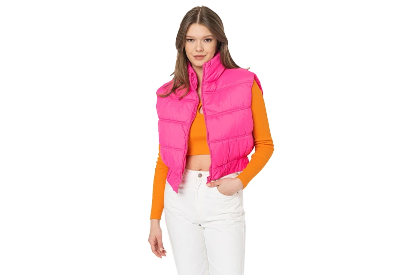 Only Carol Short Puffer Waistcoat Bf Otw Μπουφάν Αμάνικο (15271103 AZAELA PINK)