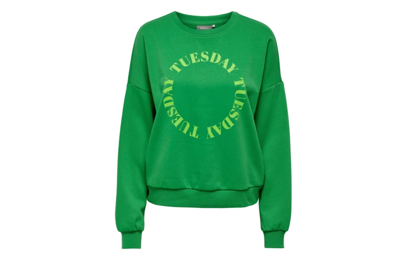 Only Onlweekday L-S Cirkel Box Swt Μπλούζα Με Λαιμόκοψη (15274668 GREEN BEE)
