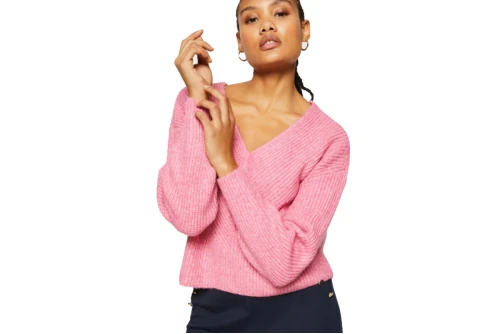 Only Onlallie Life Ls V-Neck Pullover Knt Μπλούζα Πλεκτή (15274969 AZALEA PINK)