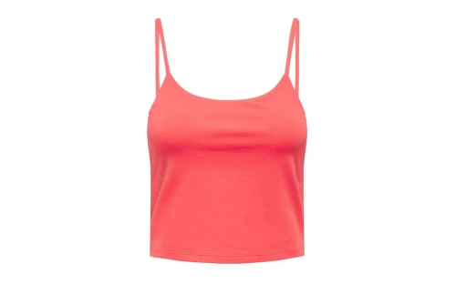 Only Onllesly Soft-Touch Cropped Singlet Crop Top Αμάνικο (15283833 HOT CORAL)