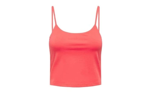 Only Onllesly Soft-Touch Cropped Singlet Crop Top Αμάνικο (15283833 HOT CORAL)