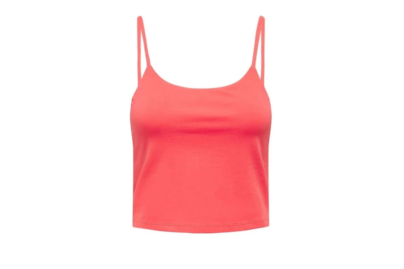 Only Onllesly Γυναικείο Αμάνικο Crop Top Κοραλλί