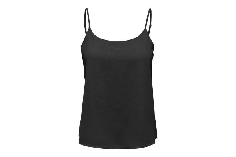 Only Onlmette Singlet Top Woven Γυναικεία Αμάνικη Μπλούζα Μαύρη