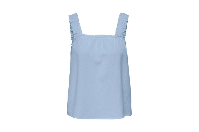 Only Onlwillow Linen Singlet Ptm Γυναικεία Αμάνικη Μπλούζα Γαλάζια