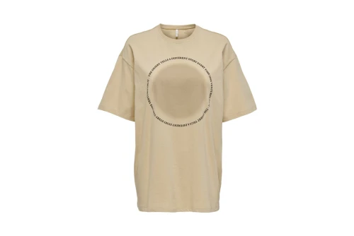 Only Onlluna S-S Print Top Box Jrs T-Shirt Γυναικείο (15286655 PEBBLE-DESERT)