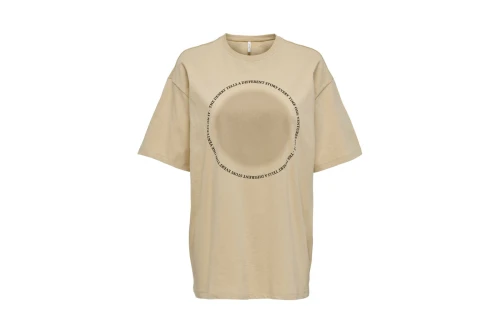 Only Onlluna S-S Print Top Box Jrs T-Shirt Γυναικείο (15286655 PEBBLE-DESERT)