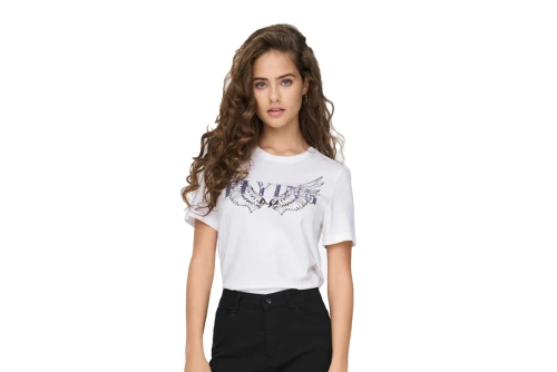 Only Onlkita Reg S-S Wings Top Box Jrs T-Shirt Γυναικείο (15286657 BRIGHT WHITE-FLYING)