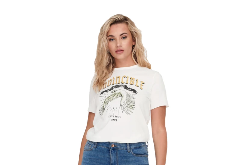 Only Onllucy Γυναικείο Κοντομάνικο T-Shirt Λευκό