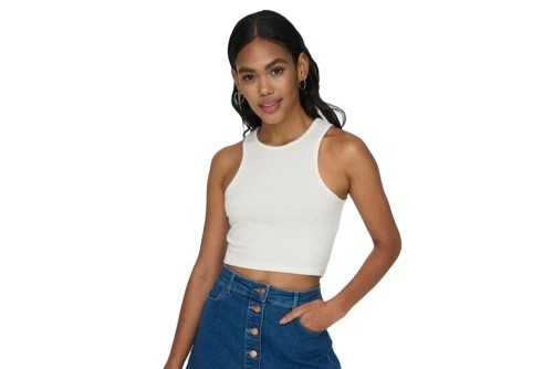 Only Onlbelia S-L Crop Top Crop Top Αμάνικο Γυναικείο (15289846 CLOUD DANCER)