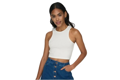 Only Onlbelia S-L Crop Top Crop Top Αμάνικο Γυναικείο (15289846 CLOUD DANCER)