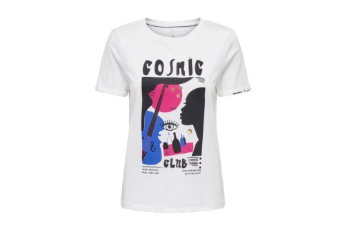Only Onlmelanie S-S Club Top Box Jrs T-Shirt Γυναικείο (15290560 CLOUD DANCER-COSMIC)