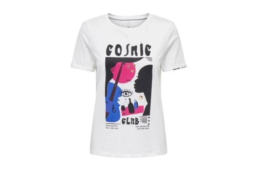 Only Onlmelanie S-S Club Top Box Jrs T-Shirt Γυναικείο (15290560 CLOUD DANCER-COSMIC)