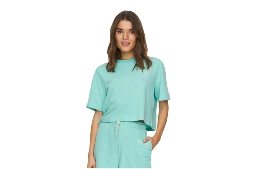 Only Onlsasja S-S Top Box Ub Swt Crop Top Κοντομάνικο Γυναικείο (15293691 ARUBA BLUE-OCEAN)