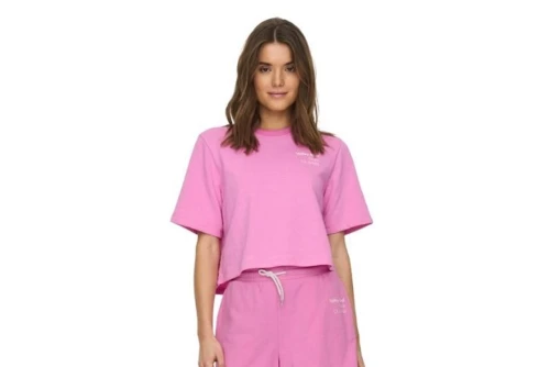 Only Onlsasja S-S Top Box Ub Swt Crop Top Κοντομάνικο Γυναικείο (15293691 FUCHSIA PINK-VALLEY)