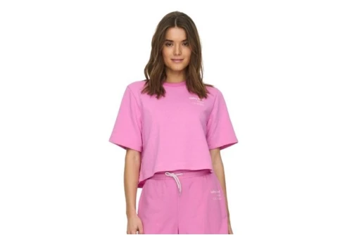 Only Onlsasja S-S Top Box Ub Swt Crop Top Κοντομάνικο Γυναικείο (15293691 FUCHSIA PINK-VALLEY)